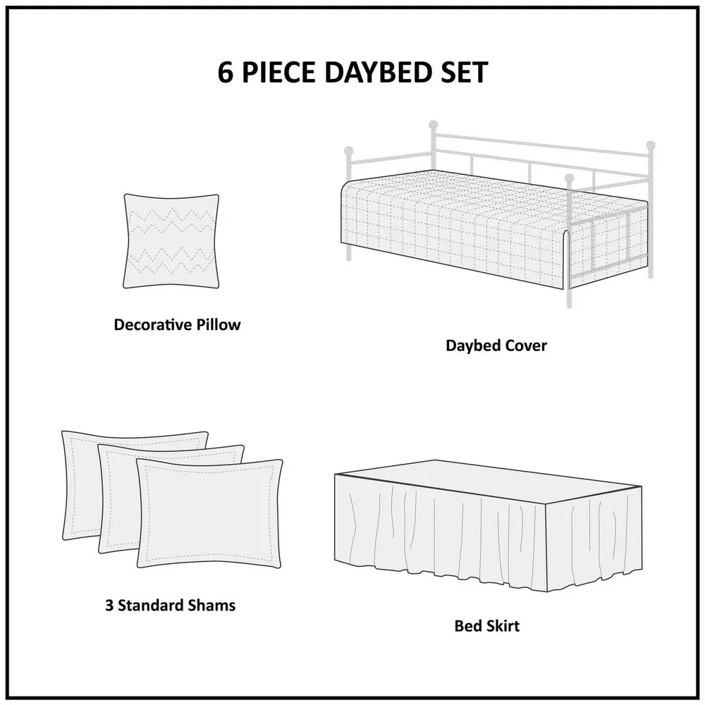 Madison Park Yosemite 6 Piece Daybed Cover Set Multi Color Striped MP13-4473 NEW